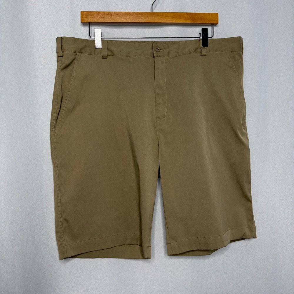 Nike Golf Mens Dri-FIT Flat Front Shorts Khaki Tan Size 38 Stretch Techwear
